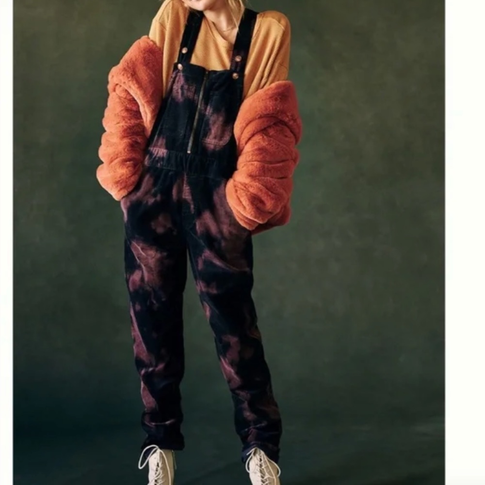 Pilcro Tie Dye Boho Peasant Art Farm Chic Hipster Hip Corduroy Overall Jumpsuit